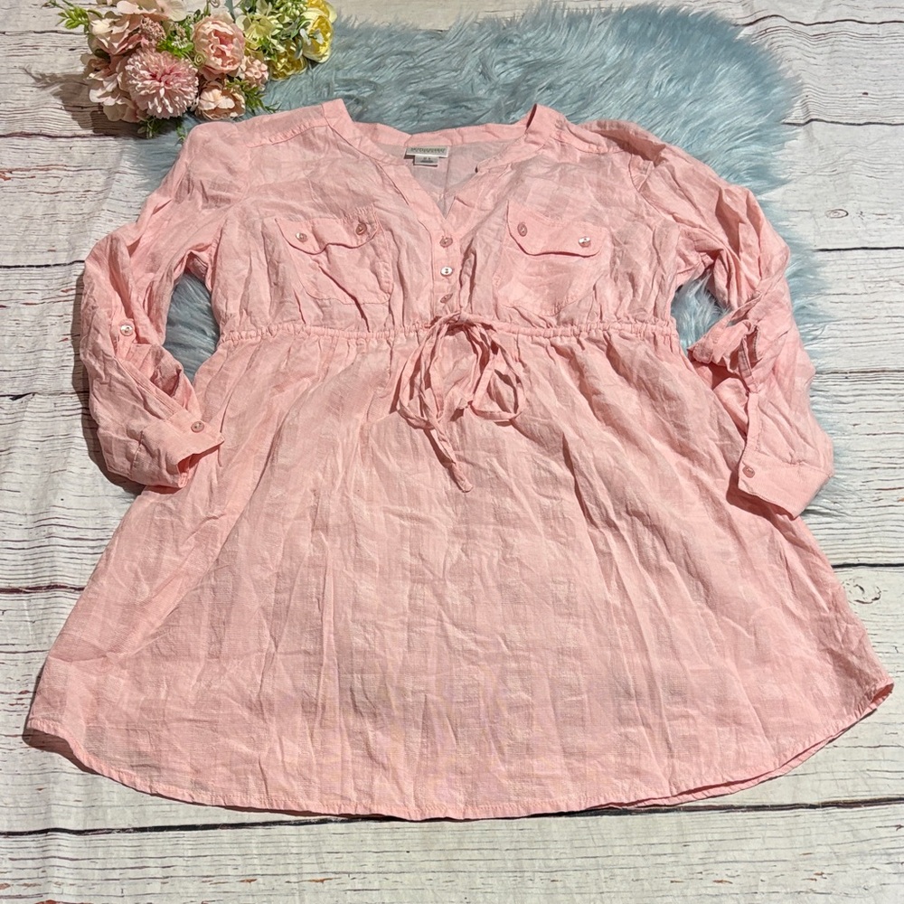 Motherhood Maternity Pink Tunic Long Sleeve Top sz L